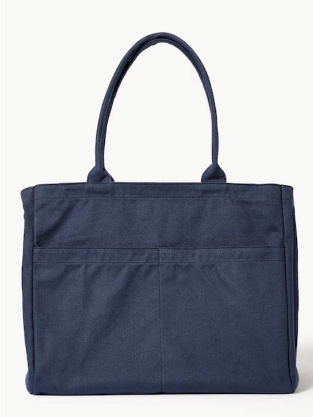 Joe Fresh Navy Canvas Tote Bag with Front Pockets